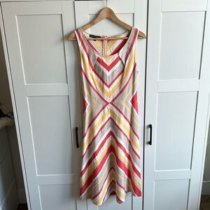 Lafayette 148 New York Striped Knee-Length Dress